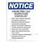 Signmission Safety Sign, OSHA Notice, 18" Height, Aluminum, NOTICE Crane Pre-Use Inspection Sign, Portrait OS-NS-A-1218-V-15381 - alternate 1